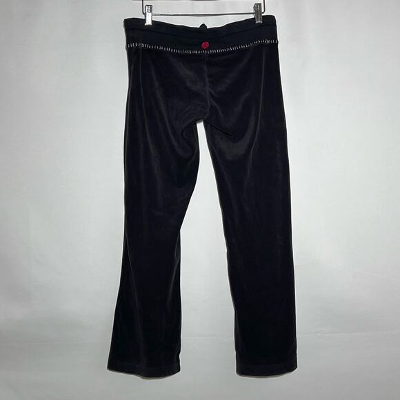 Twisted Heart Y2K Velour Embelished Sweat Pants Black Womens Size M Lounge - Picture 5 of 9